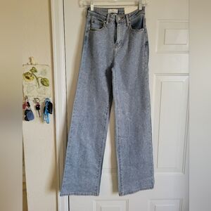 Austin Landing Sparkly  Women's Blue Jeans Size 5 X 32 Hihg Rise  Brand New